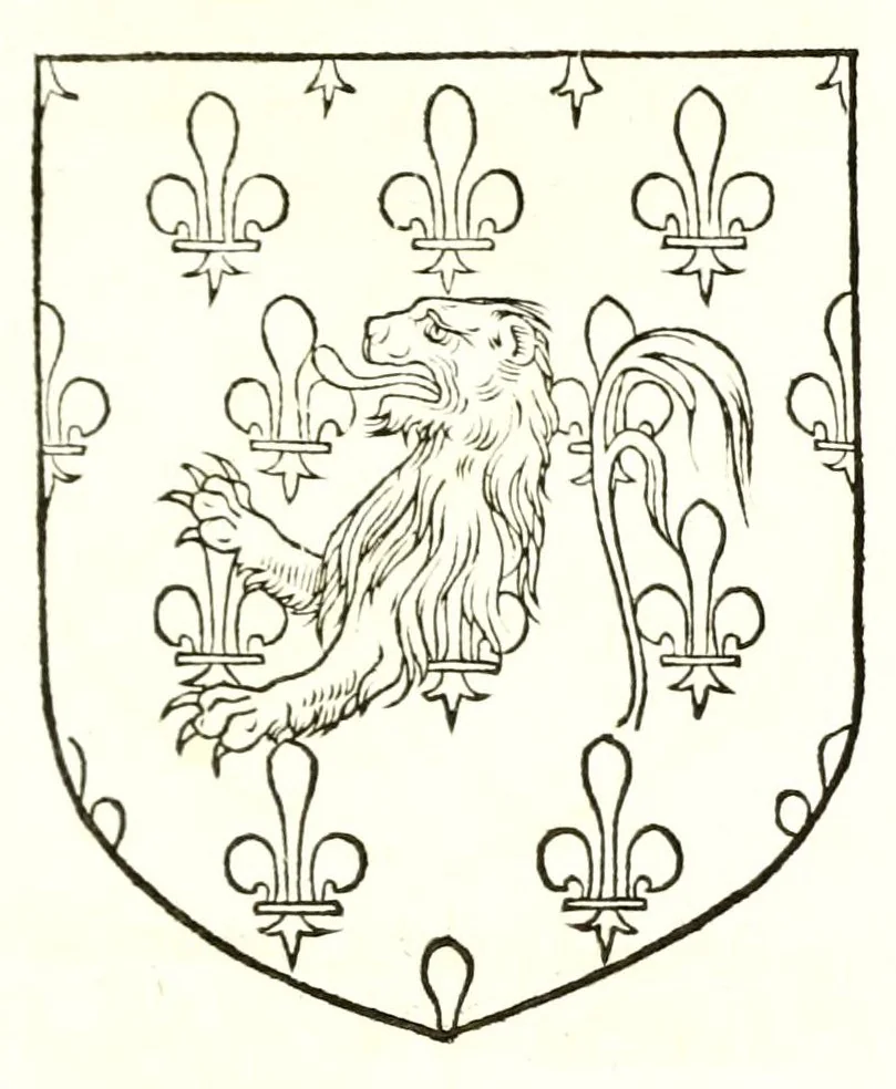 An illustration from Catalogve des tresillvstres dvcz et connestables de France : depuis le roy Clotaire premier du nom, iusques à trespuissant, tresmagnanime & tresuictorieux roy de France, Henry deuxieme, 1555, leaf 195