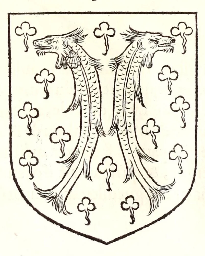 An illustration from Catalogve des tresillvstres dvcz et connestables de France : depuis le roy Clotaire premier du nom, iusques à trespuissant, tresmagnanime & tresuictorieux roy de France, Henry deuxieme, 1555, leaf 200