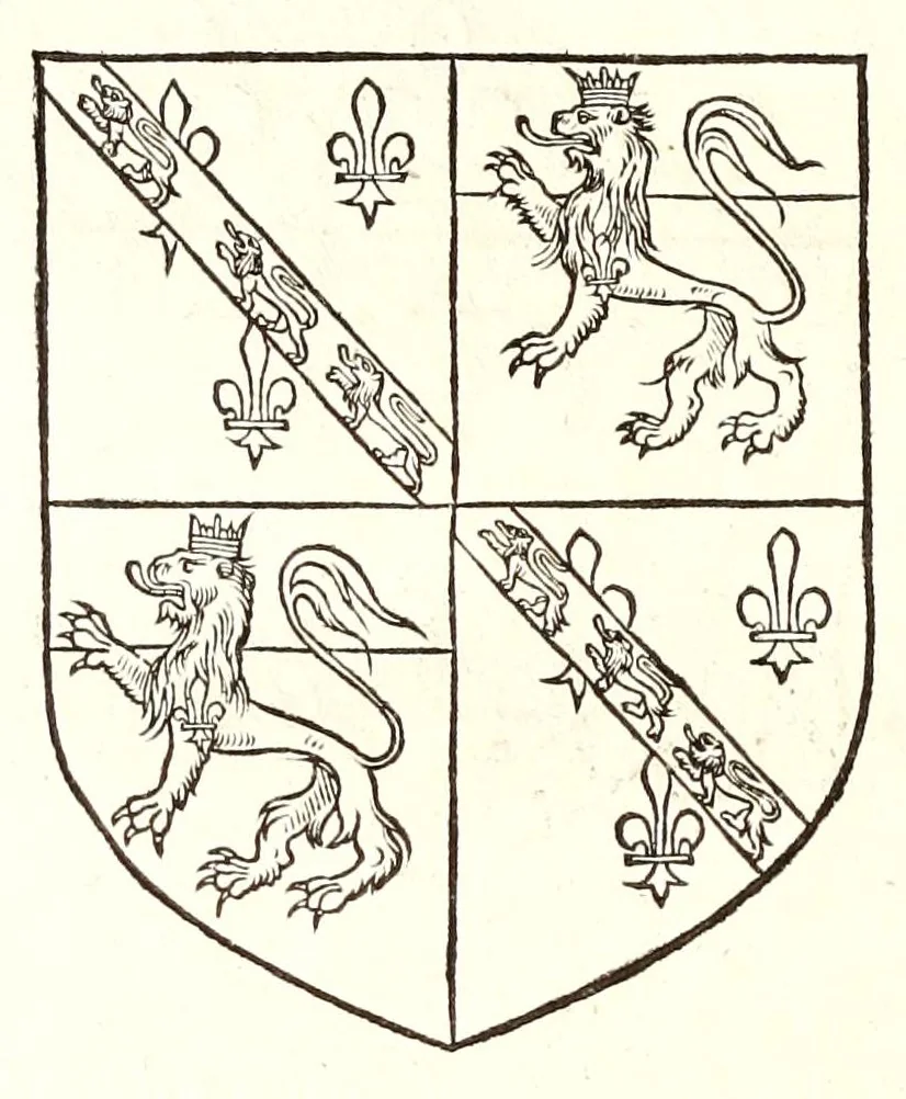 An illustration from Catalogve des tresillvstres dvcz et connestables de France : depuis le roy Clotaire premier du nom, iusques à trespuissant, tresmagnanime & tresuictorieux roy de France, Henry deuxieme, 1555, leaf 216