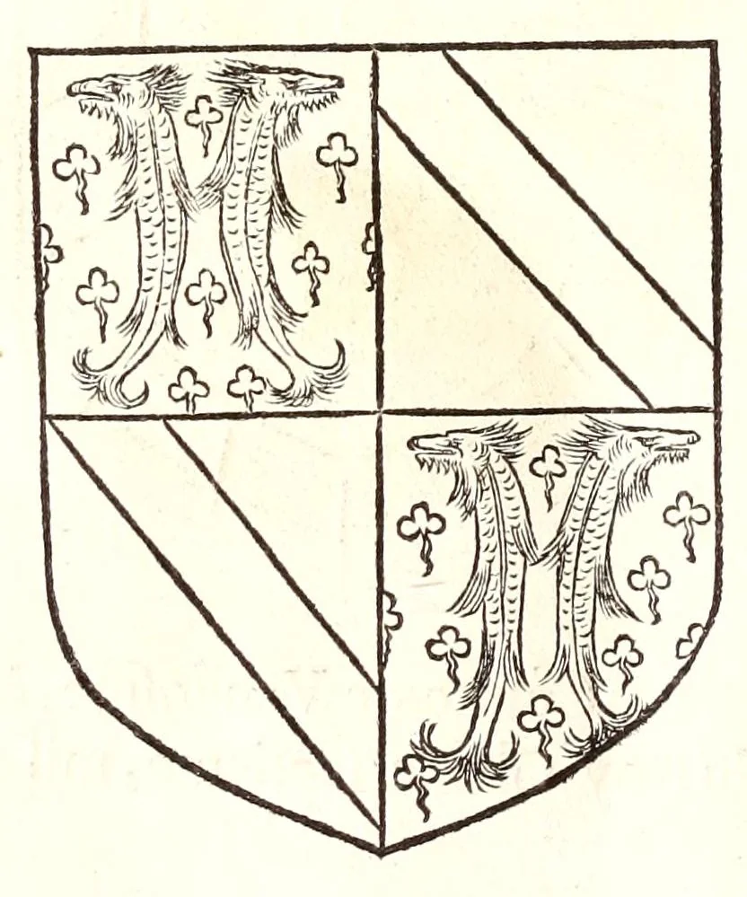 An illustration from Catalogve des tresillvstres dvcz et connestables de France : depuis le roy Clotaire premier du nom, iusques à trespuissant, tresmagnanime & tresuictorieux roy de France, Henry deuxieme, 1555, leaf 216