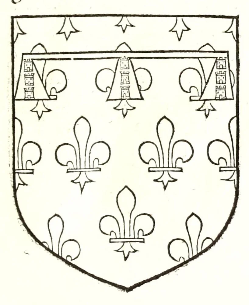 An illustration from Catalogve des tresillvstres dvcz et connestables de France : depuis le roy Clotaire premier du nom, iusques à trespuissant, tresmagnanime & tresuictorieux roy de France, Henry deuxieme, 1555, leaf 59