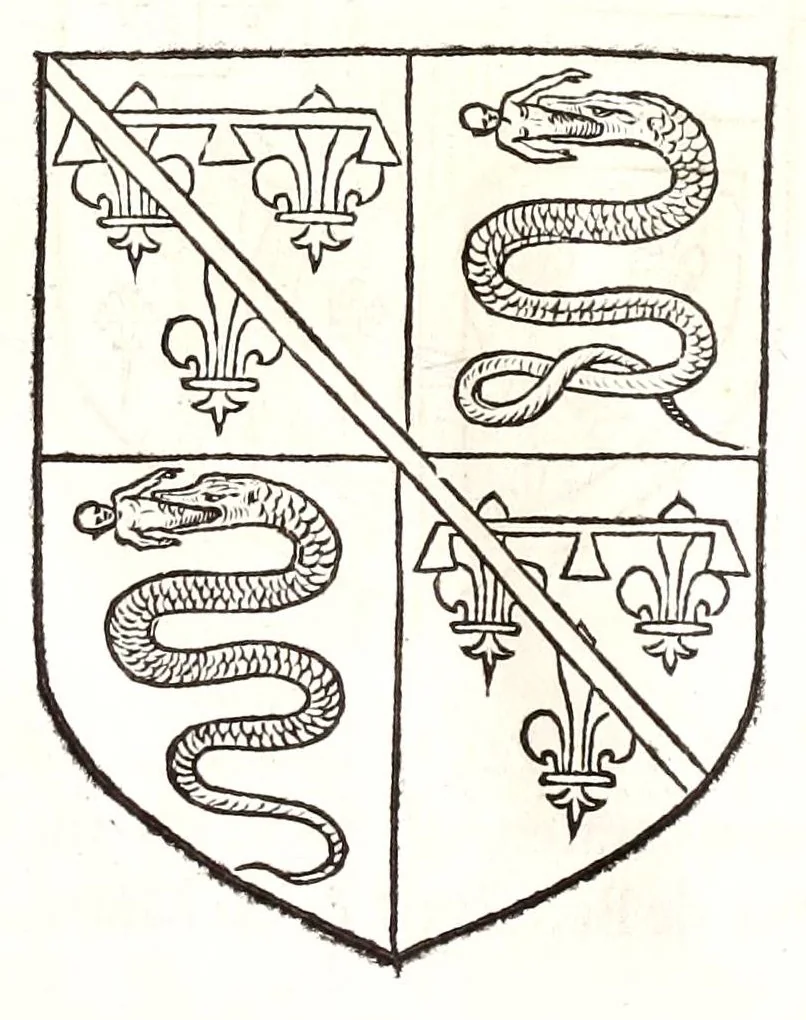 An illustration from Catalogve des tresillvstres dvcz et connestables de France : depuis le roy Clotaire premier du nom, iusques à trespuissant, tresmagnanime & tresuictorieux roy de France, Henry deuxieme, 1555, leaf 66