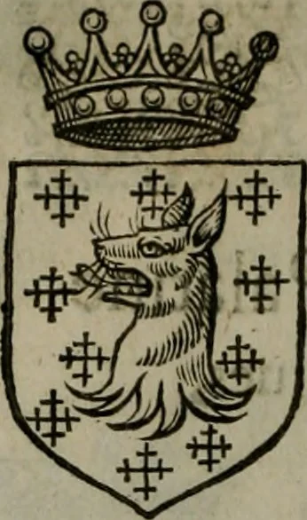 An illustration from A catalogve and succession of the kings, princes, dukes, marquesses, earles, and viscounts of this realme of England, since the Norman conquest, to this present yeere 1622. Together with their armes, wiues, and children; the times of their deaths and burials, with many of their memorable actions, 1622, leaf 103