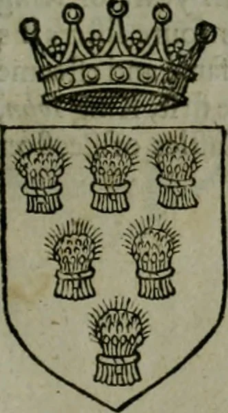 An illustration from A catalogve and succession of the kings, princes, dukes, marquesses, earles, and viscounts of this realme of England, since the Norman conquest, to this present yeere 1622. Together with their armes, wiues, and children; the times of their deaths and burials, with many of their memorable actions, 1622, leaf 104