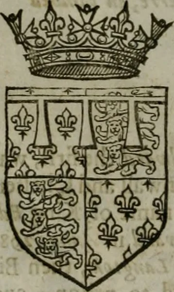 An illustration from A catalogve and succession of the kings, princes, dukes, marquesses, earles, and viscounts of this realme of England, since the Norman conquest, to this present yeere 1622. Together with their armes, wiues, and children; the times of their deaths and burials, with many of their memorable actions, 1622, leaf 107
