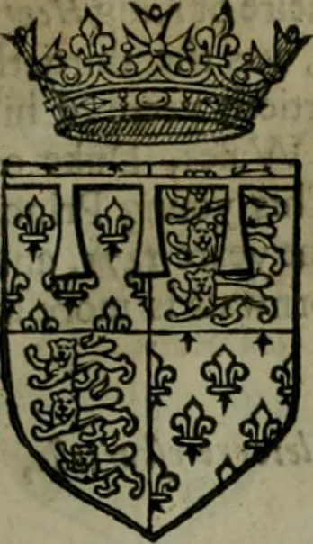 An illustration from A catalogve and succession of the kings, princes, dukes, marquesses, earles, and viscounts of this realme of England, since the Norman conquest, to this present yeere 1622. Together with their armes, wiues, and children; the times of their deaths and burials, with many of their memorable actions, 1622, leaf 108