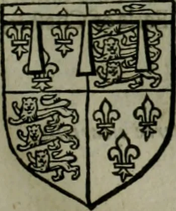 An illustration from A catalogve and succession of the kings, princes, dukes, marquesses, earles, and viscounts of this realme of England, since the Norman conquest, to this present yeere 1622. Together with their armes, wiues, and children; the times of their deaths and burials, with many of their memorable actions, 1622, leaf 108