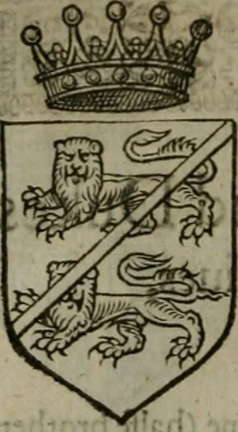 An illustration from A catalogve and succession of the kings, princes, dukes, marquesses, earles, and viscounts of this realme of England, since the Norman conquest, to this present yeere 1622. Together with their armes, wiues, and children; the times of their deaths and burials, with many of their memorable actions, 1622, leaf 113
