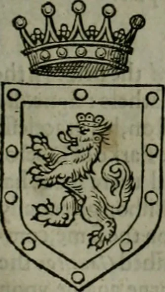 An illustration from A catalogve and succession of the kings, princes, dukes, marquesses, earles, and viscounts of this realme of England, since the Norman conquest, to this present yeere 1622. Together with their armes, wiues, and children; the times of their deaths and burials, with many of their memorable actions, 1622, leaf 114