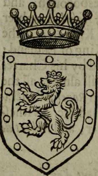 An illustration from A catalogve and succession of the kings, princes, dukes, marquesses, earles, and viscounts of this realme of England, since the Norman conquest, to this present yeere 1622. Together with their armes, wiues, and children; the times of their deaths and burials, with many of their memorable actions, 1622, leaf 115