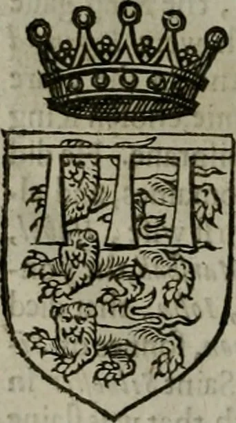 An illustration from A catalogve and succession of the kings, princes, dukes, marquesses, earles, and viscounts of this realme of England, since the Norman conquest, to this present yeere 1622. Together with their armes, wiues, and children; the times of their deaths and burials, with many of their memorable actions, 1622, leaf 115