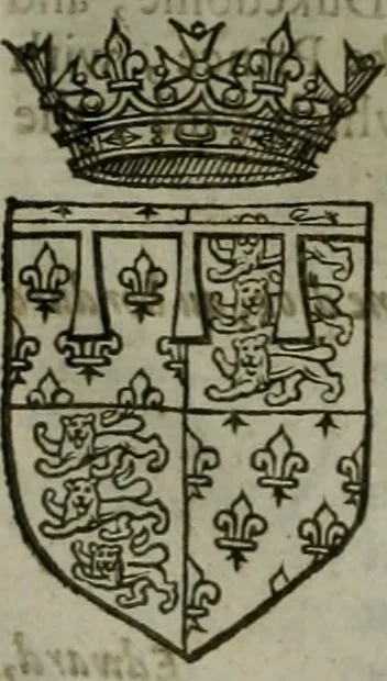 An illustration from A catalogve and succession of the kings, princes, dukes, marquesses, earles, and viscounts of this realme of England, since the Norman conquest, to this present yeere 1622. Together with their armes, wiues, and children; the times of their deaths and burials, with many of their memorable actions, 1622, leaf 117