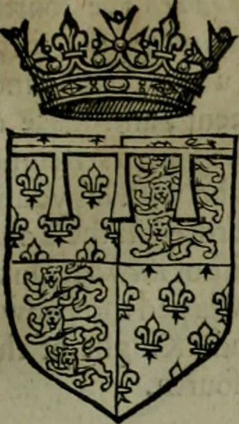 An illustration from A catalogve and succession of the kings, princes, dukes, marquesses, earles, and viscounts of this realme of England, since the Norman conquest, to this present yeere 1622. Together with their armes, wiues, and children; the times of their deaths and burials, with many of their memorable actions, 1622, leaf 118