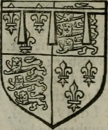 An illustration from A catalogve and succession of the kings, princes, dukes, marquesses, earles, and viscounts of this realme of England, since the Norman conquest, to this present yeere 1622. Together with their armes, wiues, and children; the times of their deaths and burials, with many of their memorable actions, 1622, leaf 119