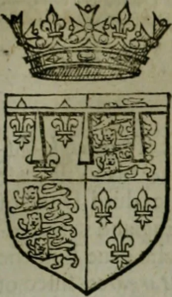 An illustration from A catalogve and succession of the kings, princes, dukes, marquesses, earles, and viscounts of this realme of England, since the Norman conquest, to this present yeere 1622. Together with their armes, wiues, and children; the times of their deaths and burials, with many of their memorable actions, 1622, leaf 120