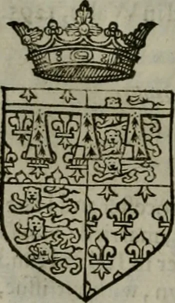 An illustration from A catalogve and succession of the kings, princes, dukes, marquesses, earles, and viscounts of this realme of England, since the Norman conquest, to this present yeere 1622. Together with their armes, wiues, and children; the times of their deaths and burials, with many of their memorable actions, 1622, leaf 127