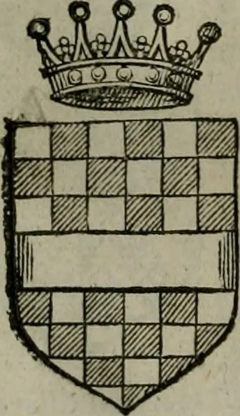 An illustration from A catalogve and succession of the kings, princes, dukes, marquesses, earles, and viscounts of this realme of England, since the Norman conquest, to this present yeere 1622. Together with their armes, wiues, and children; the times of their deaths and burials, with many of their memorable actions, 1622, leaf 129