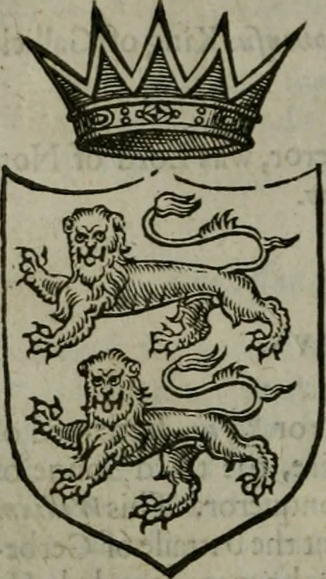 An illustration from A catalogve and succession of the kings, princes, dukes, marquesses, earles, and viscounts of this realme of England, since the Norman conquest, to this present yeere 1622. Together with their armes, wiues, and children; the times of their deaths and burials, with many of their memorable actions, 1622, leaf 13