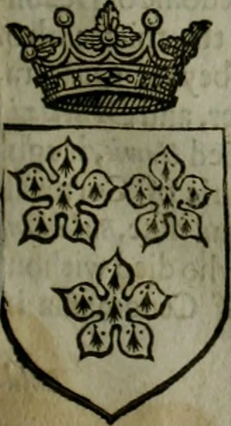 An illustration from A catalogve and succession of the kings, princes, dukes, marquesses, earles, and viscounts of this realme of England, since the Norman conquest, to this present yeere 1622. Together with their armes, wiues, and children; the times of their deaths and burials, with many of their memorable actions, 1622, leaf 132