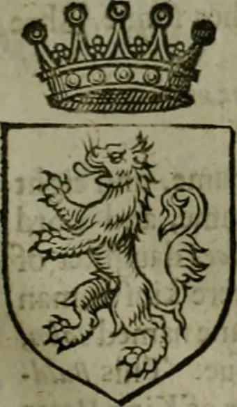An illustration from A catalogve and succession of the kings, princes, dukes, marquesses, earles, and viscounts of this realme of England, since the Norman conquest, to this present yeere 1622. Together with their armes, wiues, and children; the times of their deaths and burials, with many of their memorable actions, 1622, leaf 134