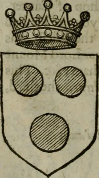 An illustration from A catalogve and succession of the kings, princes, dukes, marquesses, earles, and viscounts of this realme of England, since the Norman conquest, to this present yeere 1622. Together with their armes, wiues, and children; the times of their deaths and burials, with many of their memorable actions, 1622, leaf 137
