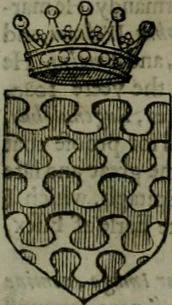 An illustration from A catalogve and succession of the kings, princes, dukes, marquesses, earles, and viscounts of this realme of England, since the Norman conquest, to this present yeere 1622. Together with their armes, wiues, and children; the times of their deaths and burials, with many of their memorable actions, 1622, leaf 140