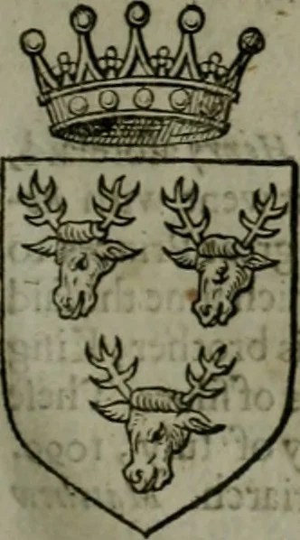 An illustration from A catalogve and succession of the kings, princes, dukes, marquesses, earles, and viscounts of this realme of England, since the Norman conquest, to this present yeere 1622. Together with their armes, wiues, and children; the times of their deaths and burials, with many of their memorable actions, 1622, leaf 140