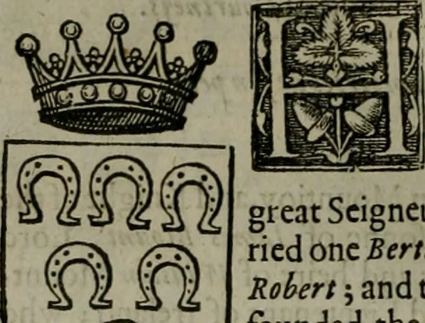 An illustration from A catalogve and succession of the kings, princes, dukes, marquesses, earles, and viscounts of this realme of England, since the Norman conquest, to this present yeere 1622. Together with their armes, wiues, and children; the times of their deaths and burials, with many of their memorable actions, 1622, leaf 141