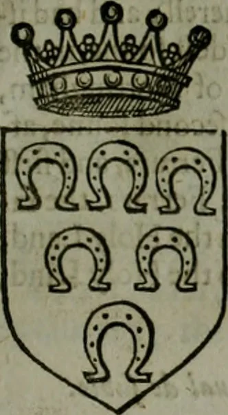 An illustration from A catalogve and succession of the kings, princes, dukes, marquesses, earles, and viscounts of this realme of England, since the Norman conquest, to this present yeere 1622. Together with their armes, wiues, and children; the times of their deaths and burials, with many of their memorable actions, 1622, leaf 142