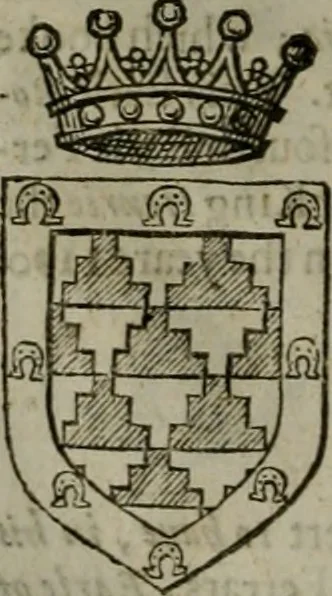 An illustration from A catalogve and succession of the kings, princes, dukes, marquesses, earles, and viscounts of this realme of England, since the Norman conquest, to this present yeere 1622. Together with their armes, wiues, and children; the times of their deaths and burials, with many of their memorable actions, 1622, leaf 143