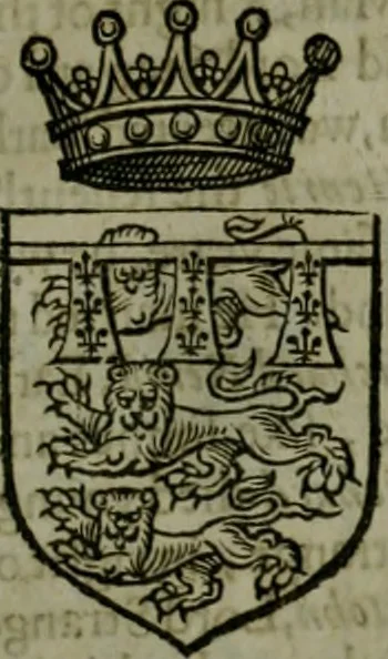 An illustration from A catalogve and succession of the kings, princes, dukes, marquesses, earles, and viscounts of this realme of England, since the Norman conquest, to this present yeere 1622. Together with their armes, wiues, and children; the times of their deaths and burials, with many of their memorable actions, 1622, leaf 146