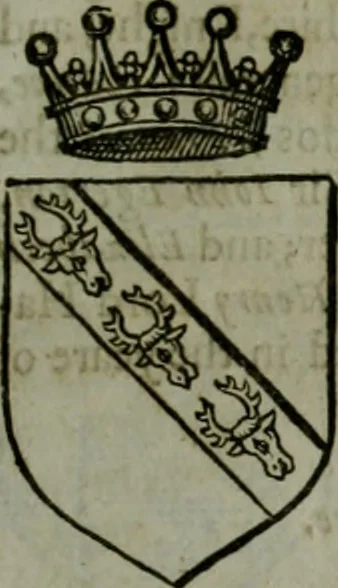An illustration from A catalogve and succession of the kings, princes, dukes, marquesses, earles, and viscounts of this realme of England, since the Norman conquest, to this present yeere 1622. Together with their armes, wiues, and children; the times of their deaths and burials, with many of their memorable actions, 1622, leaf 148