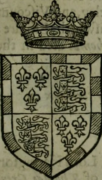 An illustration from A catalogve and succession of the kings, princes, dukes, marquesses, earles, and viscounts of this realme of England, since the Norman conquest, to this present yeere 1622. Together with their armes, wiues, and children; the times of their deaths and burials, with many of their memorable actions, 1622, leaf 152