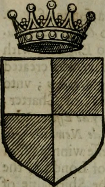 An illustration from A catalogve and succession of the kings, princes, dukes, marquesses, earles, and viscounts of this realme of England, since the Norman conquest, to this present yeere 1622. Together with their armes, wiues, and children; the times of their deaths and burials, with many of their memorable actions, 1622, leaf 157