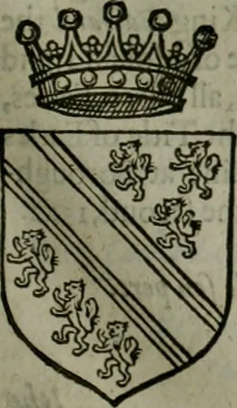 An illustration from A catalogve and succession of the kings, princes, dukes, marquesses, earles, and viscounts of this realme of England, since the Norman conquest, to this present yeere 1622. Together with their armes, wiues, and children; the times of their deaths and burials, with many of their memorable actions, 1622, leaf 158