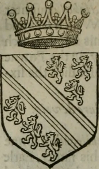An illustration from A catalogve and succession of the kings, princes, dukes, marquesses, earles, and viscounts of this realme of England, since the Norman conquest, to this present yeere 1622. Together with their armes, wiues, and children; the times of their deaths and burials, with many of their memorable actions, 1622, leaf 159