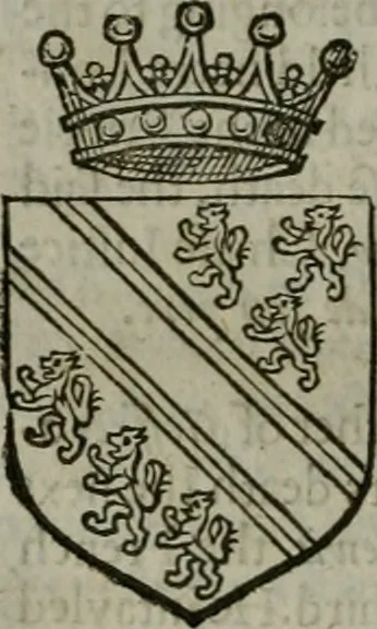 An illustration from A catalogve and succession of the kings, princes, dukes, marquesses, earles, and viscounts of this realme of England, since the Norman conquest, to this present yeere 1622. Together with their armes, wiues, and children; the times of their deaths and burials, with many of their memorable actions, 1622, leaf 159