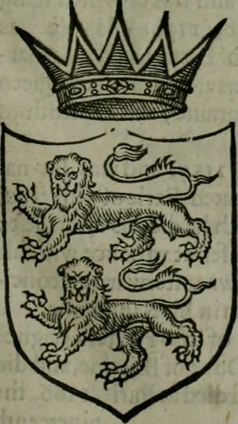 An illustration from A catalogve and succession of the kings, princes, dukes, marquesses, earles, and viscounts of this realme of England, since the Norman conquest, to this present yeere 1622. Together with their armes, wiues, and children; the times of their deaths and burials, with many of their memorable actions, 1622, leaf 16