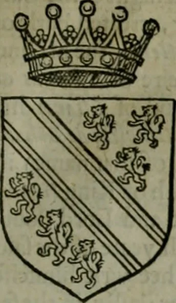 An illustration from A catalogve and succession of the kings, princes, dukes, marquesses, earles, and viscounts of this realme of England, since the Norman conquest, to this present yeere 1622. Together with their armes, wiues, and children; the times of their deaths and burials, with many of their memorable actions, 1622, leaf 160