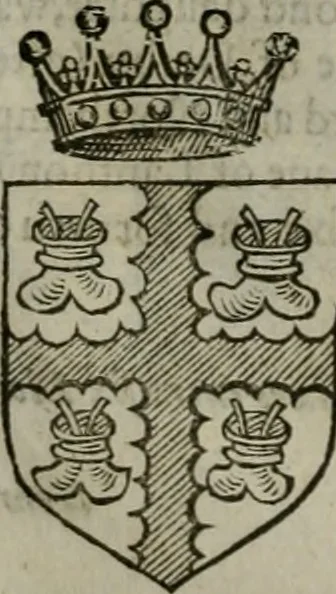 An illustration from A catalogve and succession of the kings, princes, dukes, marquesses, earles, and viscounts of this realme of England, since the Norman conquest, to this present yeere 1622. Together with their armes, wiues, and children; the times of their deaths and burials, with many of their memorable actions, 1622, leaf 161