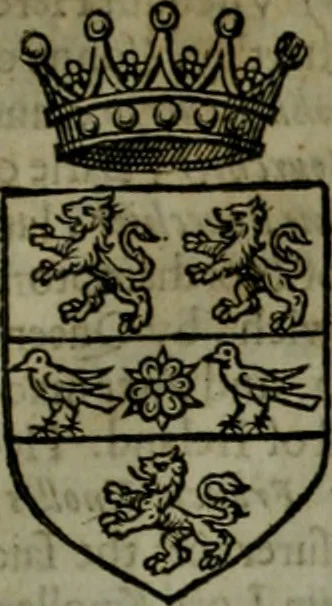 An illustration from A catalogve and succession of the kings, princes, dukes, marquesses, earles, and viscounts of this realme of England, since the Norman conquest, to this present yeere 1622. Together with their armes, wiues, and children; the times of their deaths and burials, with many of their memorable actions, 1622, leaf 162