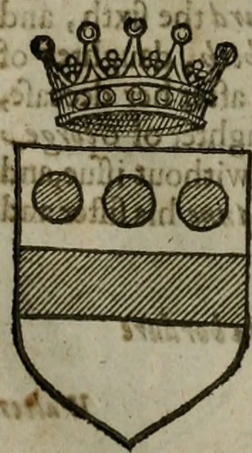 An illustration from A catalogve and succession of the kings, princes, dukes, marquesses, earles, and viscounts of this realme of England, since the Norman conquest, to this present yeere 1622. Together with their armes, wiues, and children; the times of their deaths and burials, with many of their memorable actions, 1622, leaf 163