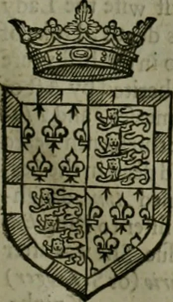An illustration from A catalogve and succession of the kings, princes, dukes, marquesses, earles, and viscounts of this realme of England, since the Norman conquest, to this present yeere 1622. Together with their armes, wiues, and children; the times of their deaths and burials, with many of their memorable actions, 1622, leaf 164