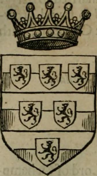 An illustration from A catalogve and succession of the kings, princes, dukes, marquesses, earles, and viscounts of this realme of England, since the Norman conquest, to this present yeere 1622. Together with their armes, wiues, and children; the times of their deaths and burials, with many of their memorable actions, 1622, leaf 167