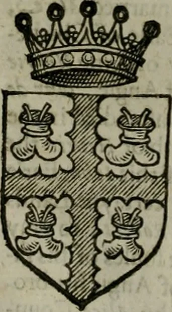 An illustration from A catalogve and succession of the kings, princes, dukes, marquesses, earles, and viscounts of this realme of England, since the Norman conquest, to this present yeere 1622. Together with their armes, wiues, and children; the times of their deaths and burials, with many of their memorable actions, 1622, leaf 169