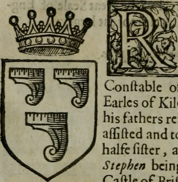 An illustration from A catalogve and succession of the kings, princes, dukes, marquesses, earles, and viscounts of this realme of England, since the Norman conquest, to this present yeere 1622. Together with their armes, wiues, and children; the times of their deaths and burials, with many of their memorable actions, 1622, leaf 171
