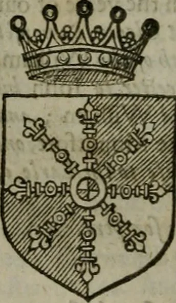 An illustration from A catalogve and succession of the kings, princes, dukes, marquesses, earles, and viscounts of this realme of England, since the Norman conquest, to this present yeere 1622. Together with their armes, wiues, and children; the times of their deaths and burials, with many of their memorable actions, 1622, leaf 173