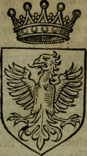 An illustration from A catalogve and succession of the kings, princes, dukes, marquesses, earles, and viscounts of this realme of England, since the Norman conquest, to this present yeere 1622. Together with their armes, wiues, and children; the times of their deaths and burials, with many of their memorable actions, 1622, leaf 176