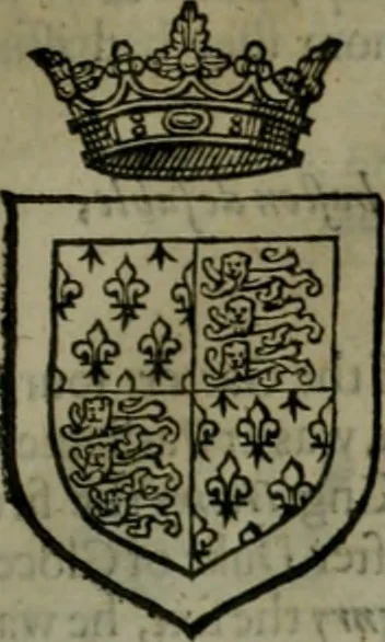 An illustration from A catalogve and succession of the kings, princes, dukes, marquesses, earles, and viscounts of this realme of England, since the Norman conquest, to this present yeere 1622. Together with their armes, wiues, and children; the times of their deaths and burials, with many of their memorable actions, 1622, leaf 178