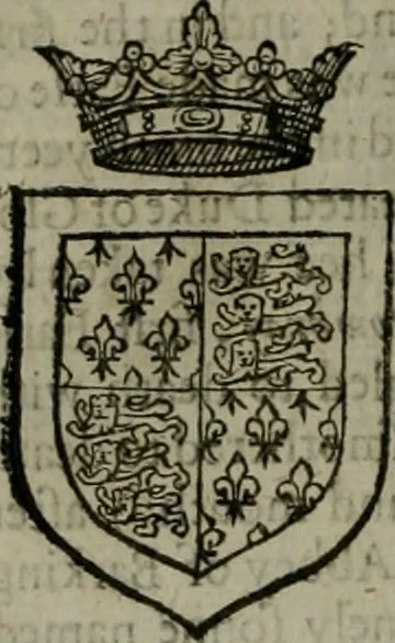 An illustration from A catalogve and succession of the kings, princes, dukes, marquesses, earles, and viscounts of this realme of England, since the Norman conquest, to this present yeere 1622. Together with their armes, wiues, and children; the times of their deaths and burials, with many of their memorable actions, 1622, leaf 179